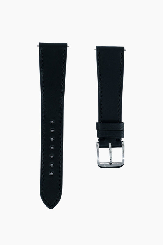 Black watch strap on a white background